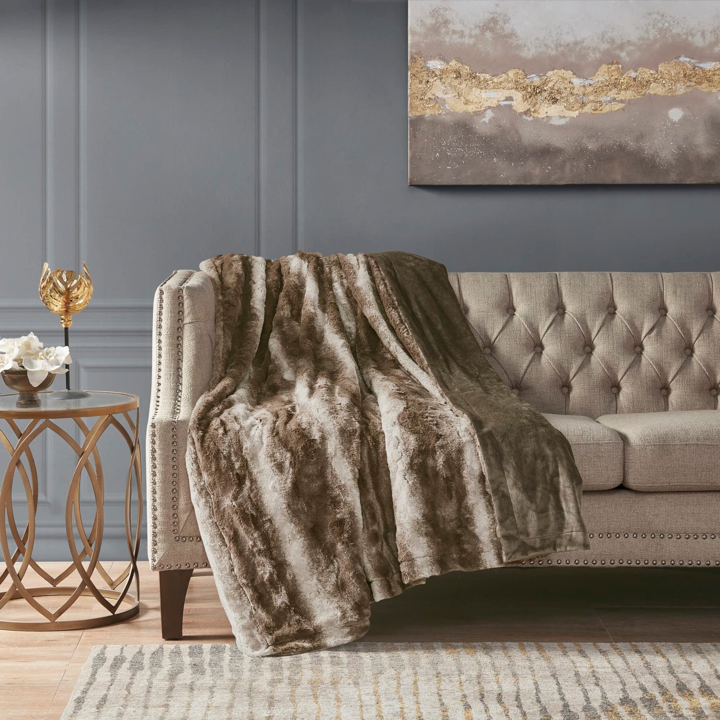 Oversized Long Faux Fur Soft Throw Blanket for Bed Sofa Couch