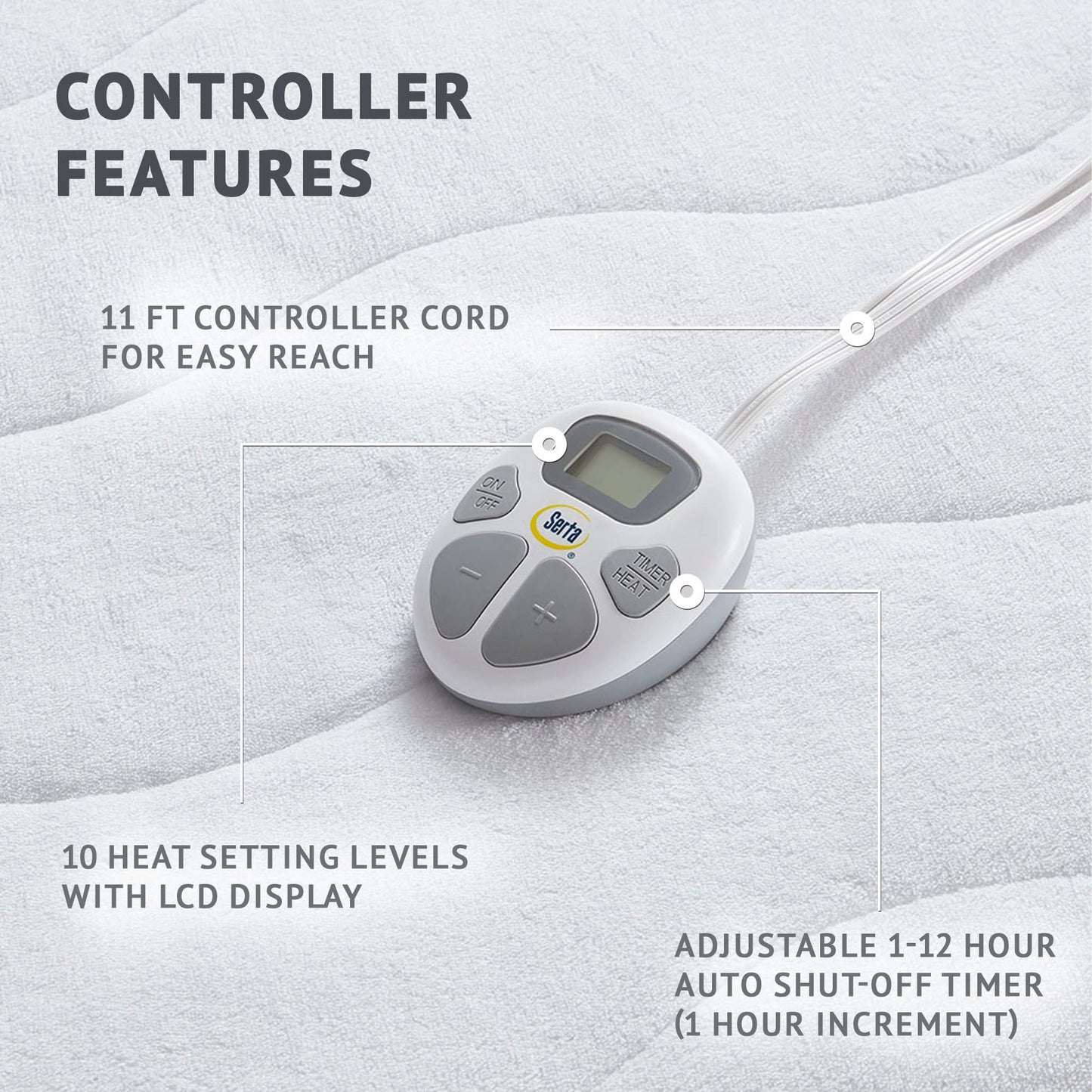 Plush Top Heated Electric Mattress Pad