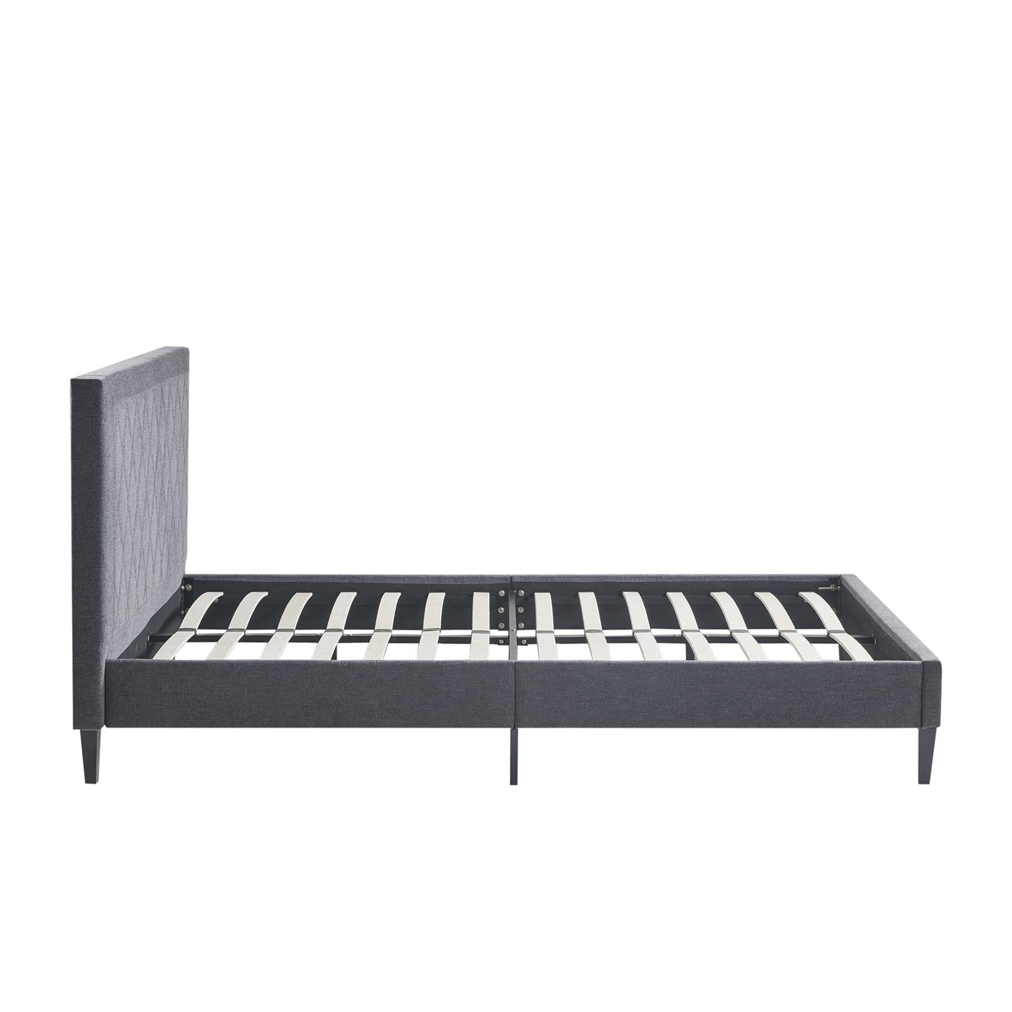 Queen Size Bed Frame with Headboard Tufted Upholstered Platform Bed