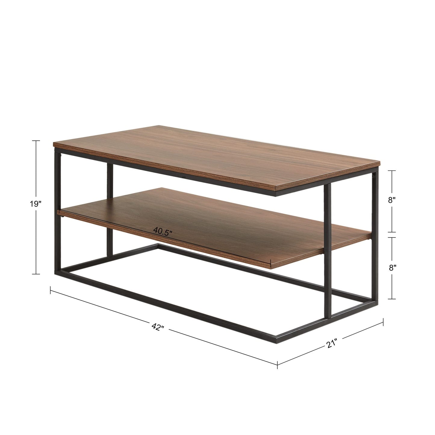 2 Tier Rectangle Metal Frame Coffee Table