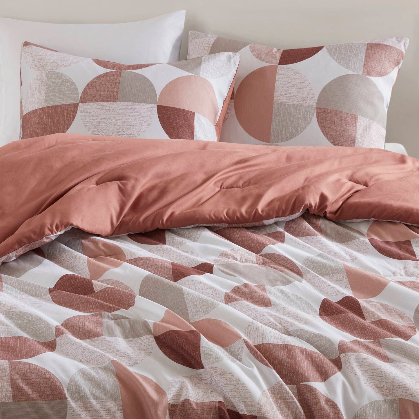 Round Geometric Print Comforter Set, Bed-in-a-Bag Bedding Set