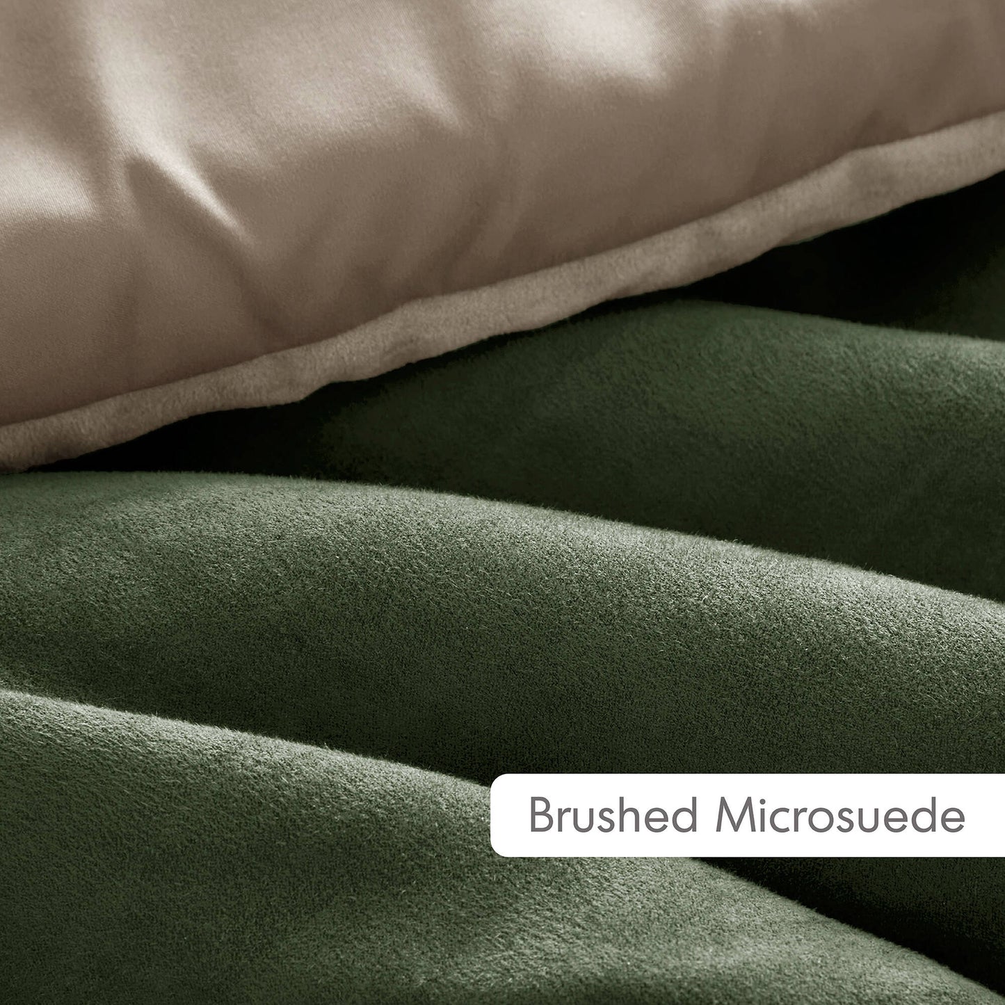 Pieced Stripe Faux Suede Comforter Set