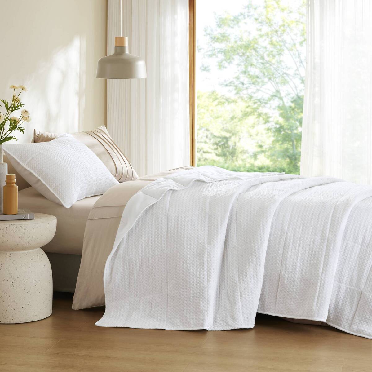 Waffle Weave Textured Quilt Set