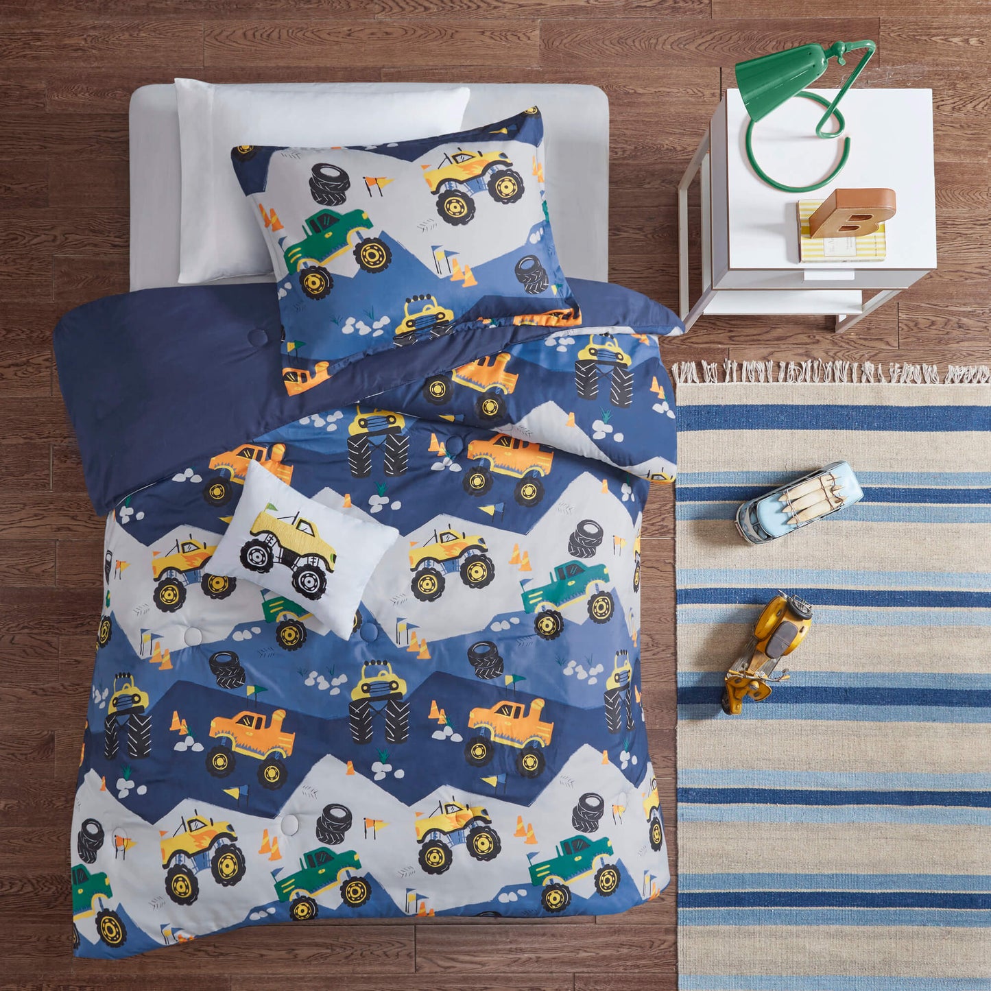 Nash Monster Truck Comforter Set with Decor Pillow