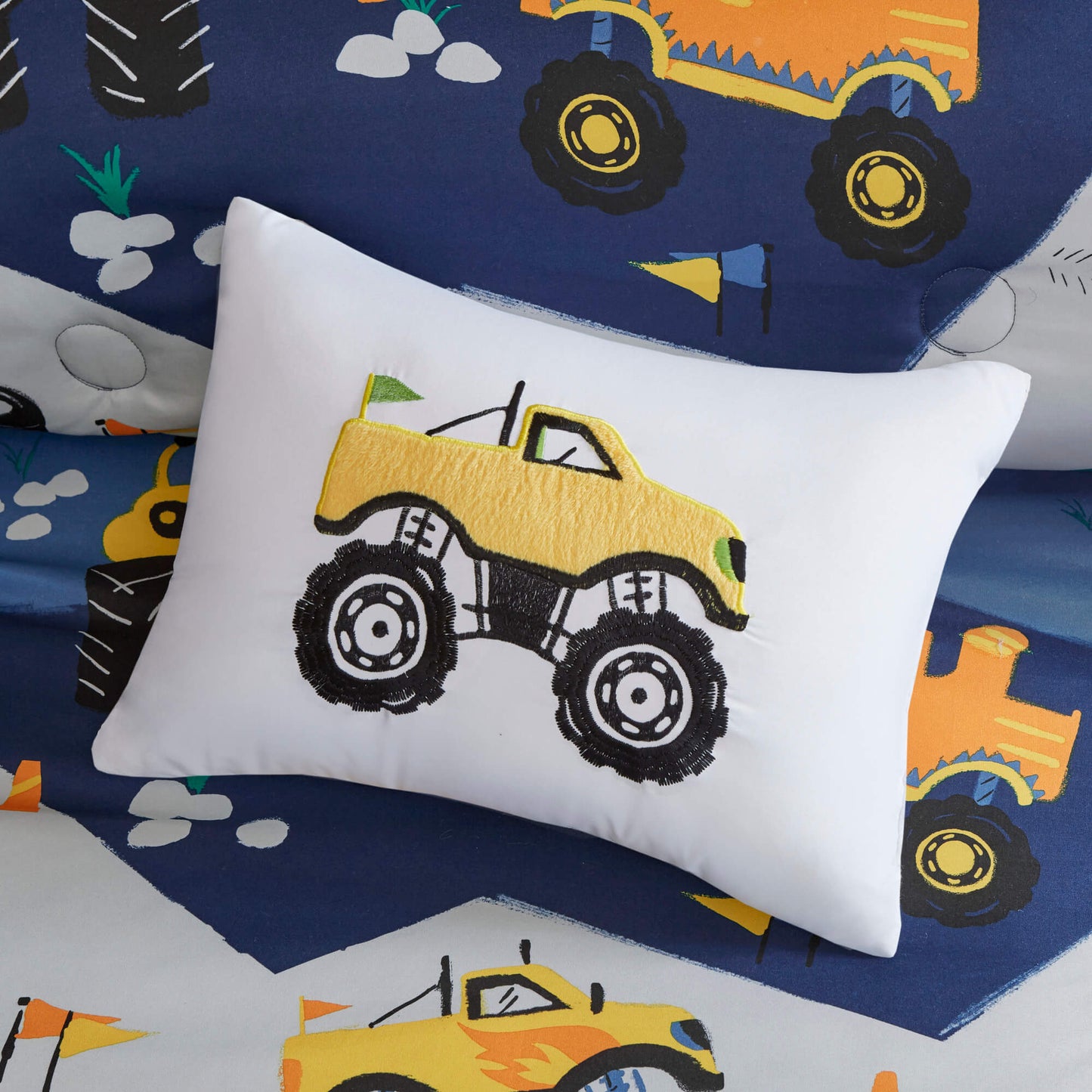 Nash Monster Truck Comforter Set with Decor Pillow