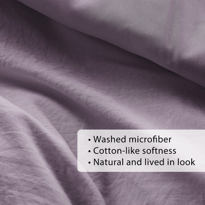 Soft Washed Pleated Duvet Cover Set