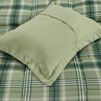 Harrison Plaid Reversible Comforter Bed Set with Pillow Shams