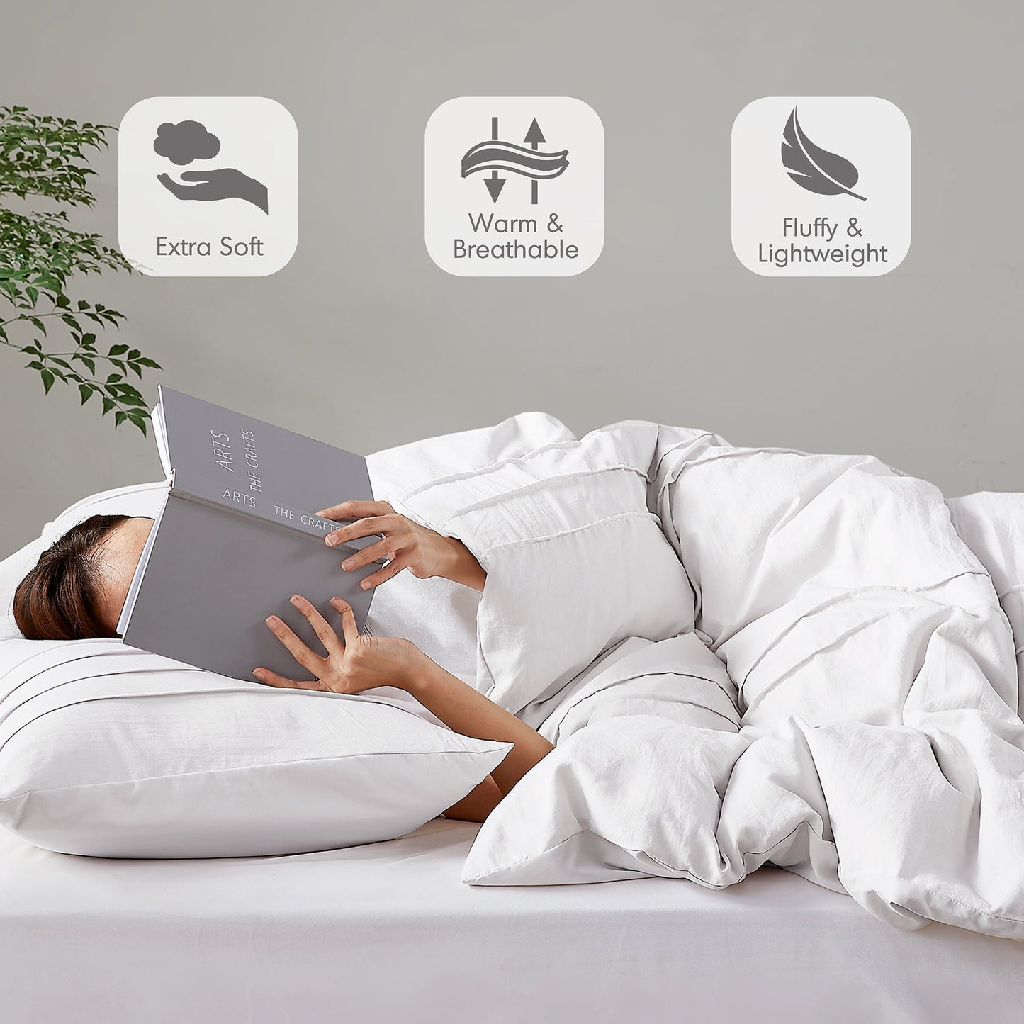 Soft Washed Pleated Comforter Set