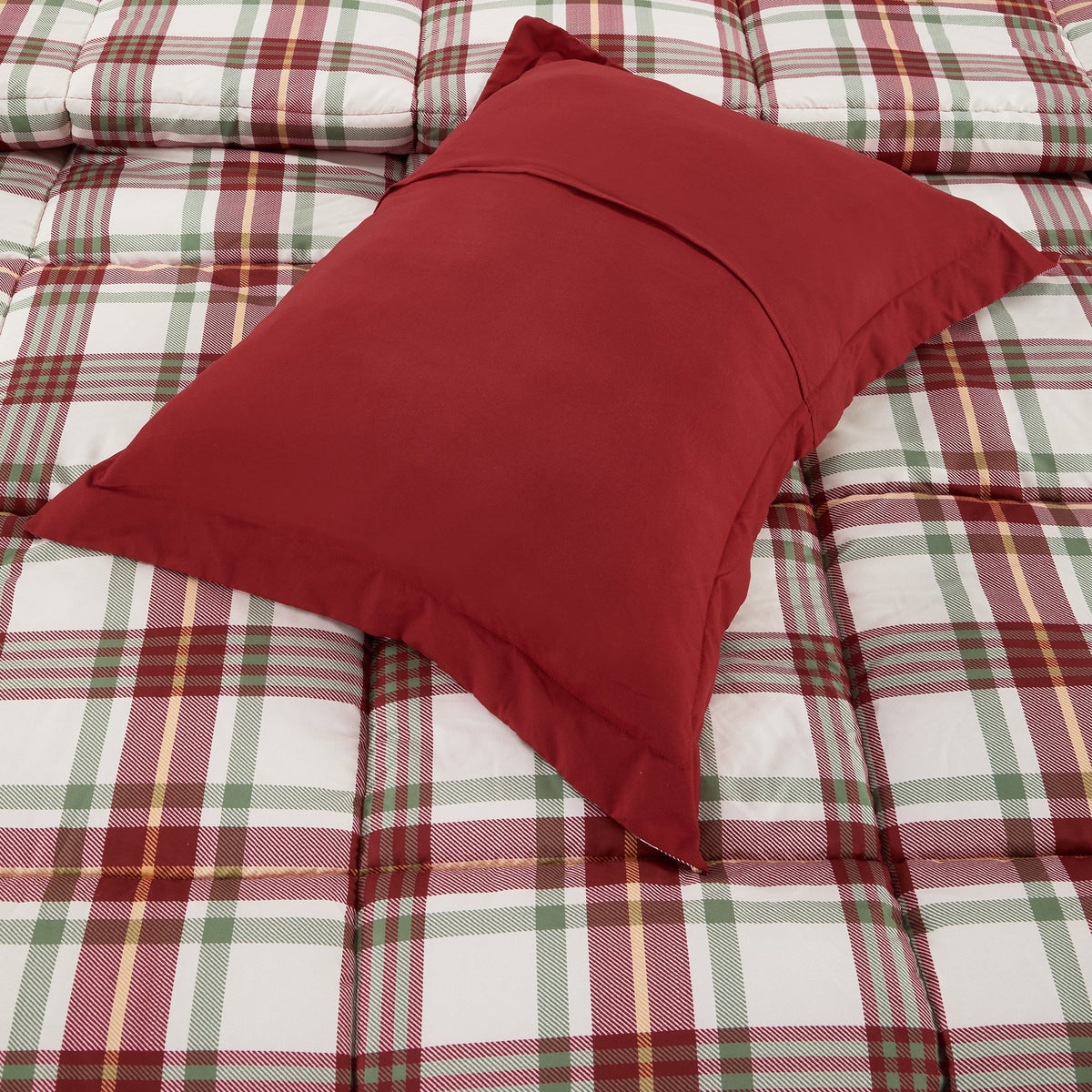 Harrison Plaid Reversible Comforter Bed Set with Pillow Shams