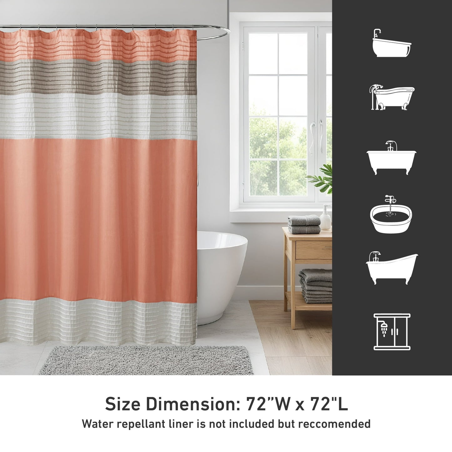 Faux Silk Shower Curtain
