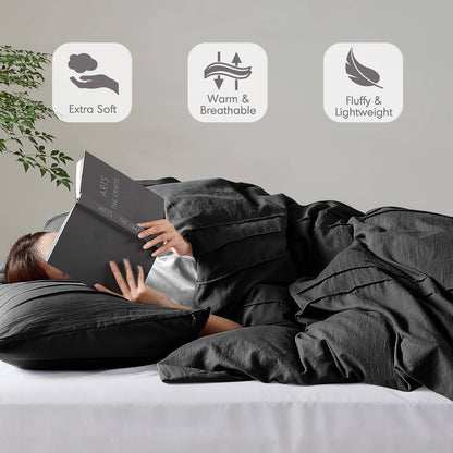 Soft Washed Pleated Comforter Set