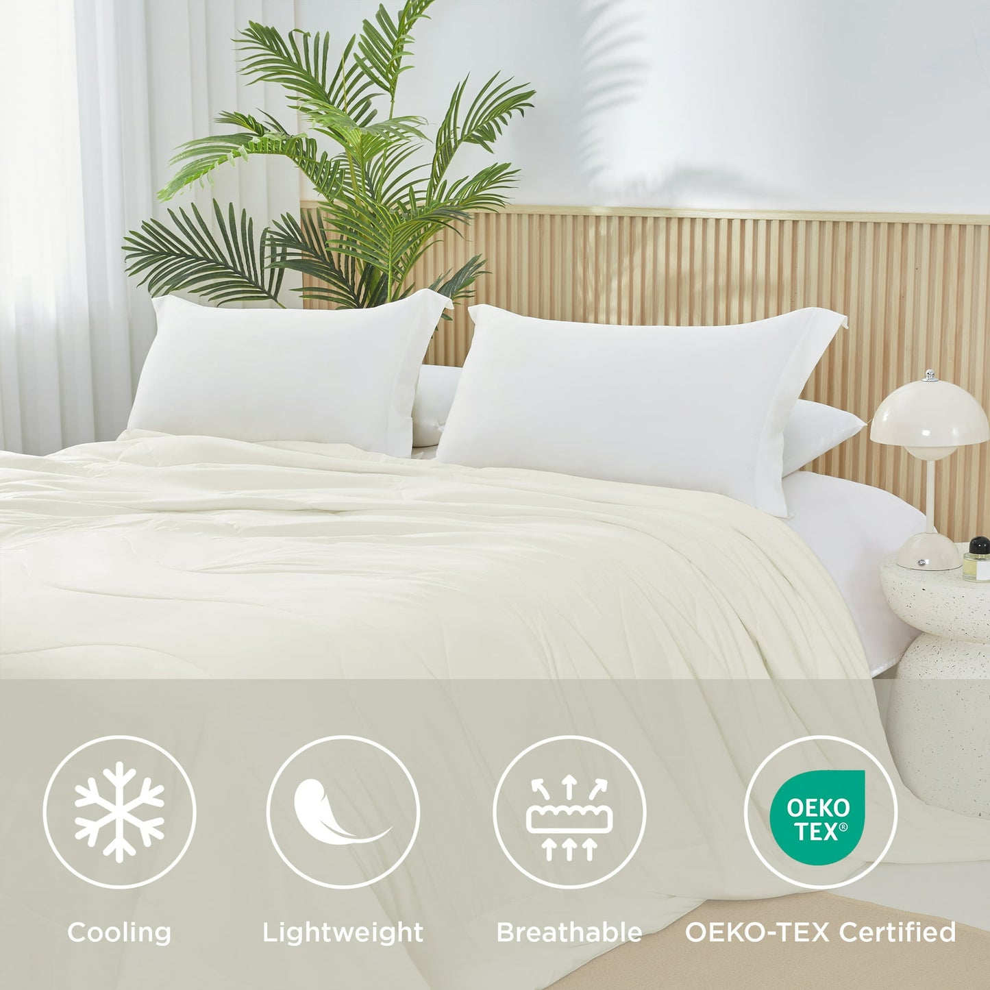 Cooling Comforter, Cooling Blanket for Hot Sleepers, Silky Smooth Summer Comforter