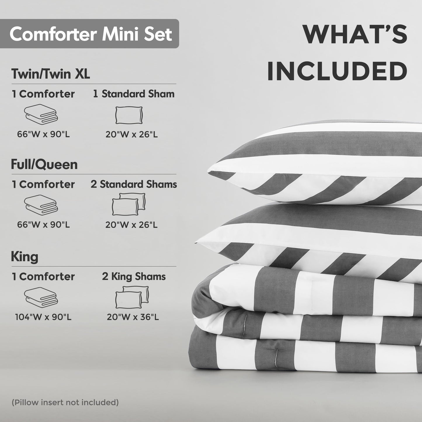 Textured Stripe Print Comforter Mini Set