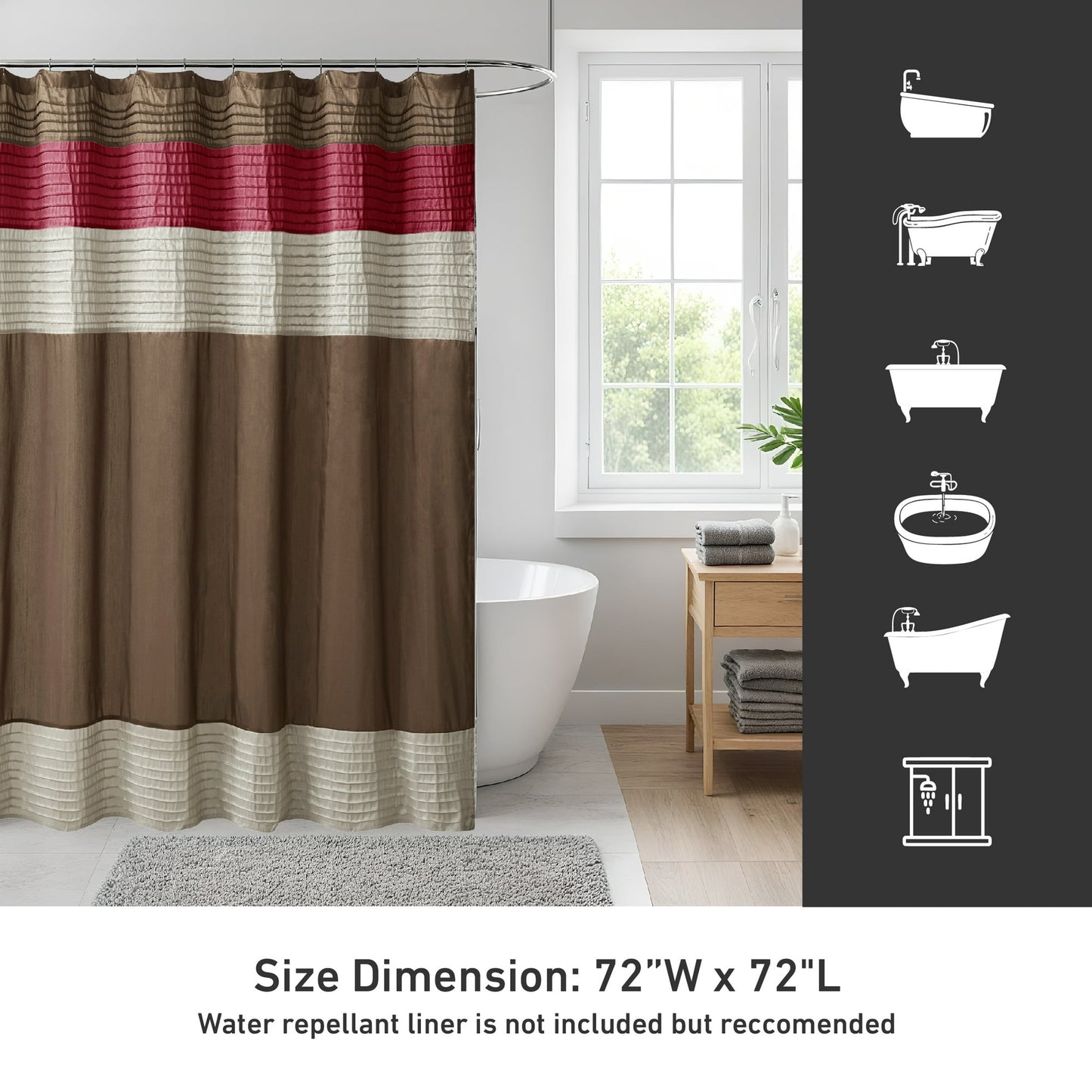 Faux Silk Shower Curtain
