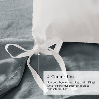 Soft Washed Pleated Duvet Cover Set