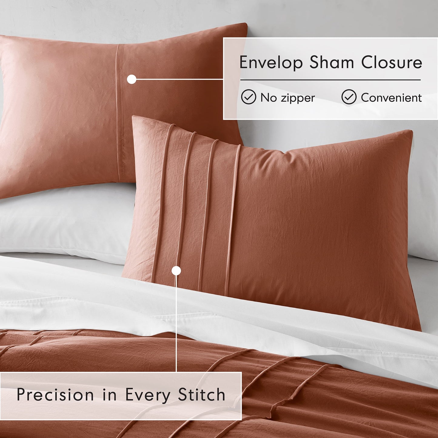 Soft Washed Pleated Comforter Set