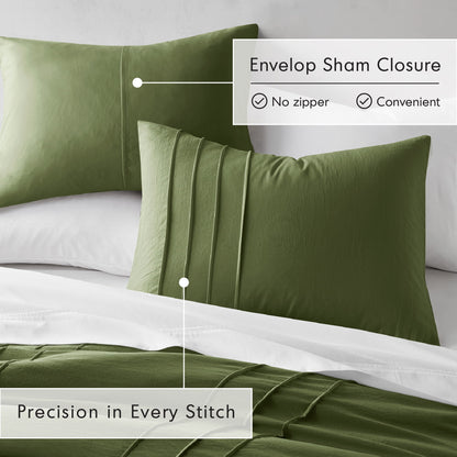 Soft Washed Pleated Duvet Cover Set