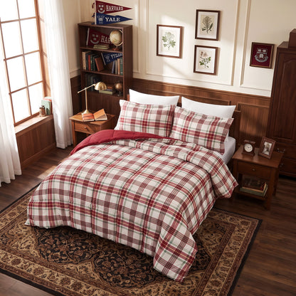 Harrison Plaid Reversible Comforter Bed Set with Pillow Shams