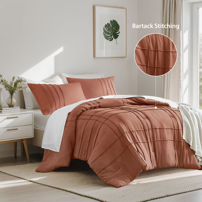 Soft Washed Pleated Comforter Set