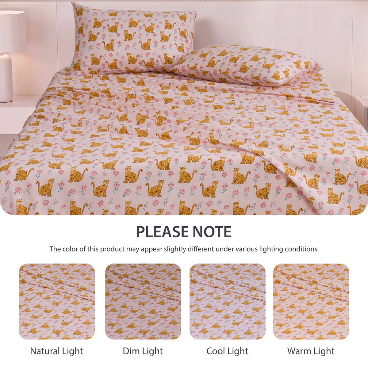 Cotton Flannel Sheet Set, 100% Cotton Bed Sheets Set with Deep Pocket