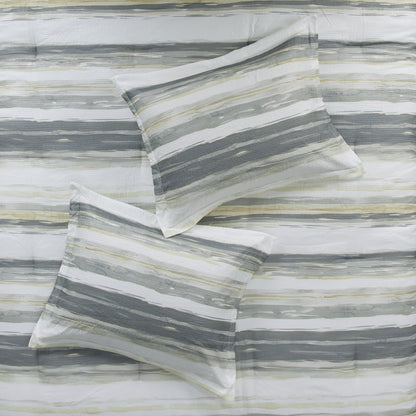 8 Piece Printed Seersucker Comforter and Quilt Set Collection, Yellow