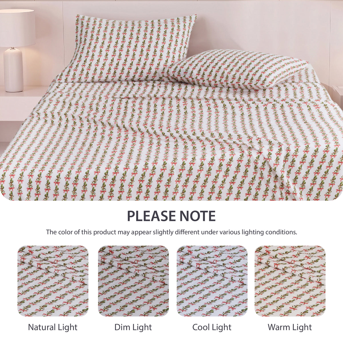 Cotton Flannel Sheet Set, 100% Cotton Bed Sheets Set with Deep Pocket