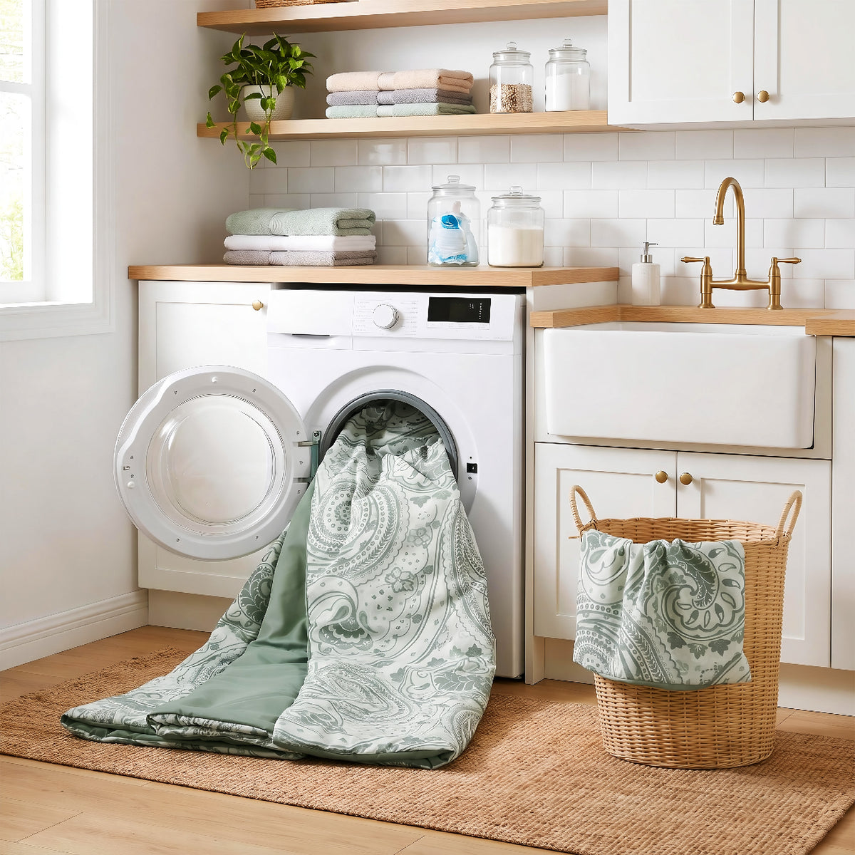Kamira Cotton Paisley Floral Reversible Comforter Set