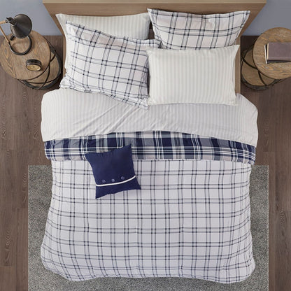 8 Piece Comforter Set with Bed Sheets, Navy