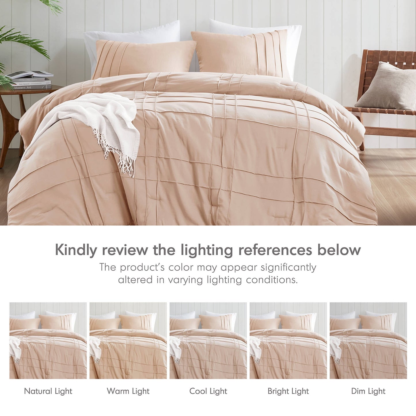 Soft Washed Pleated Comforter Set