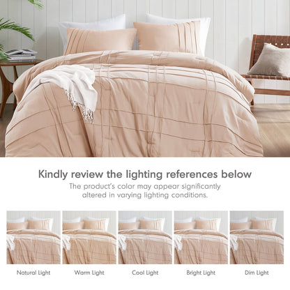 Soft Washed Pleated Comforter Set