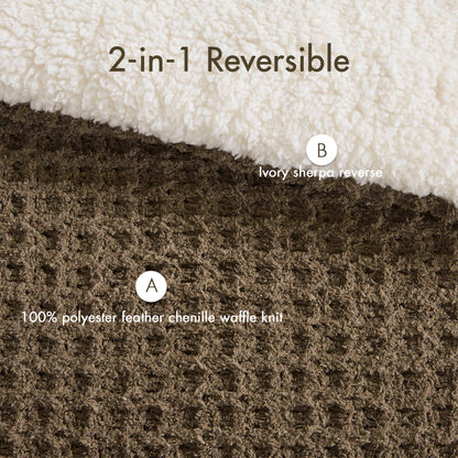 Waffle-Knit Chenille Comforter Set