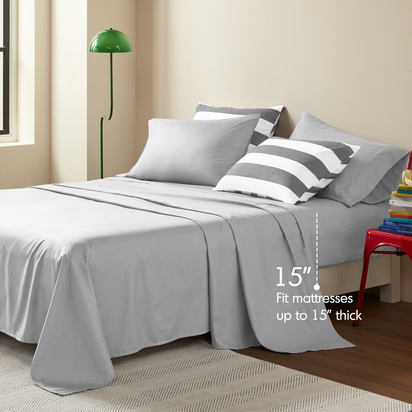 Textured Stripe Print Bedding Comforter Set