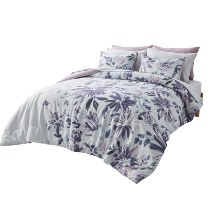 Modern All Season Bed in a Bag Comforter Set, Floral Print Bedding Set with Sheets and Pillowcases