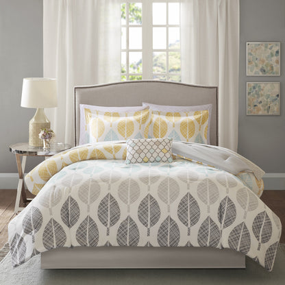 Botanical Printed Comforter Set with Cotton Sheet Set