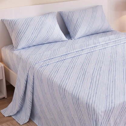 Cotton Flannel Sheet Set, 100% Cotton Bed Sheets Set with Deep Pocket
