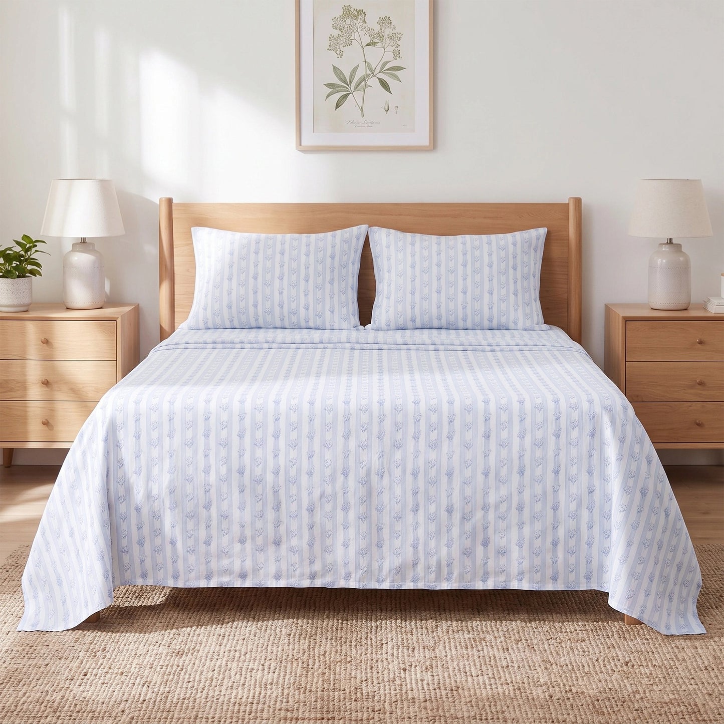 Cotton Flannel Sheet Set, 100% Cotton Bed Sheets Set with Deep Pocket