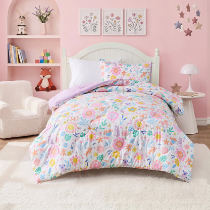 Sally Pink Floral Comforter Mini Set
