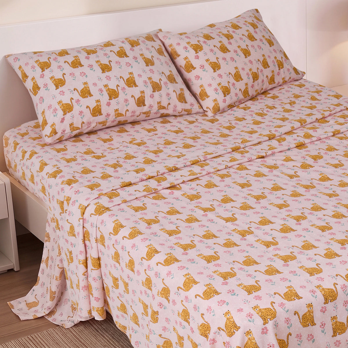 Cotton Flannel Sheet Set, 100% Cotton Bed Sheets Set with Deep Pocket