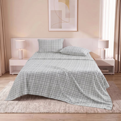 Cotton Flannel Sheet Set, 100% Cotton Bed Sheets Set with Deep Pocket