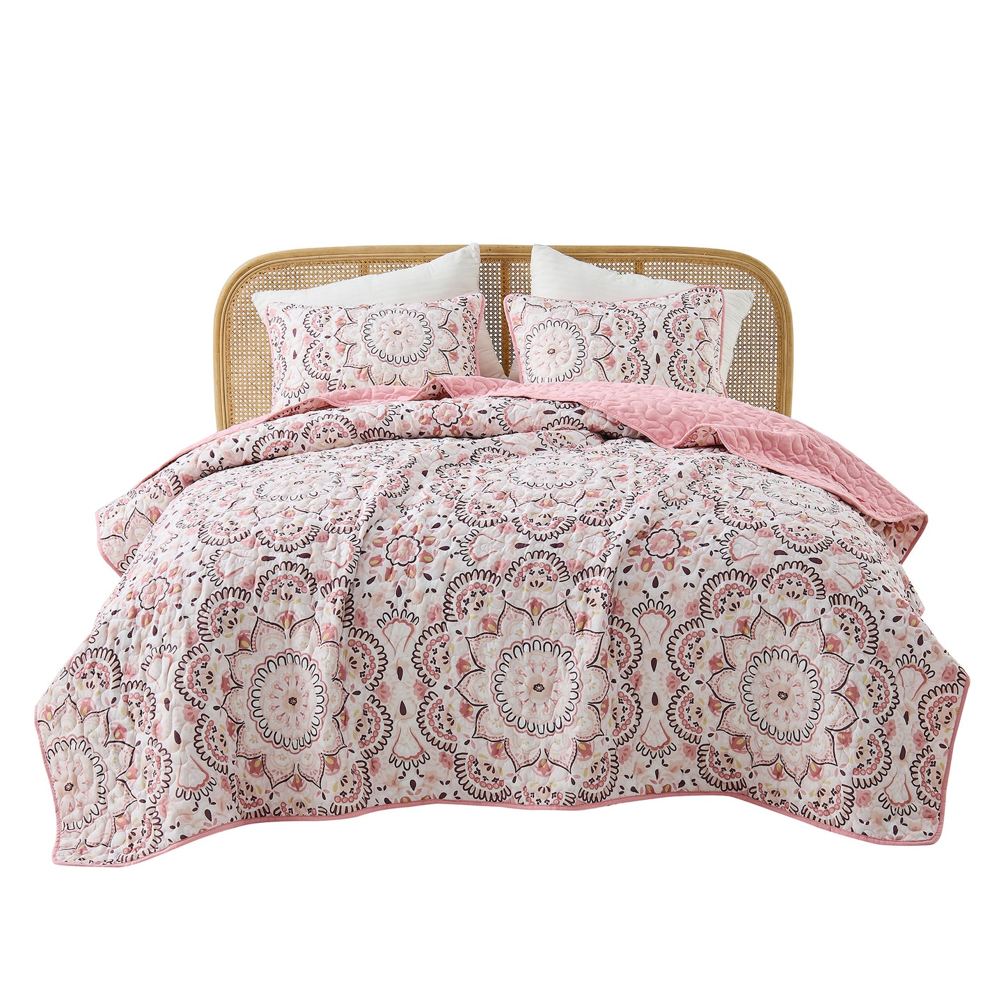 Boho Medallion Reversible Quilt Set with Pillowcase