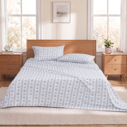 Cotton Flannel Sheet Set, 100% Cotton Bed Sheets Set with Deep Pocket