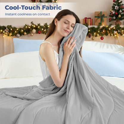 Cooling Comforter, Cooling Blanket for Hot Sleepers, Silky Smooth Summer Comforter