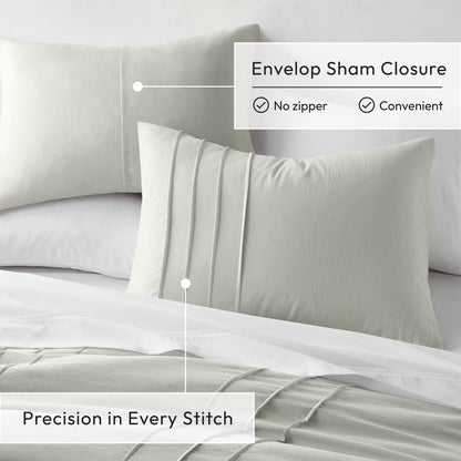 Soft Washed Pleated Duvet Cover Set