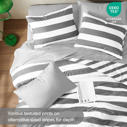 Textured Stripe Print Comforter Mini Set