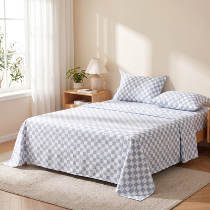 Cotton Flannel Sheet Set, 100% Cotton Bed Sheets Set with Deep Pocket