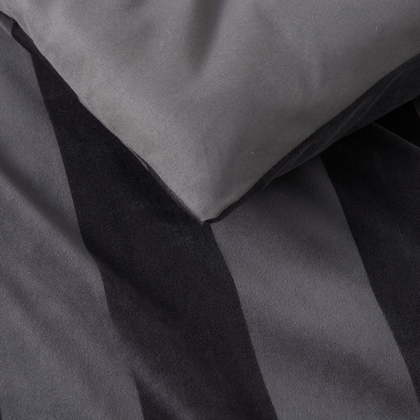 Velvet Woven Striped Reversible Comforter Set with Decorative Pillows and Shams