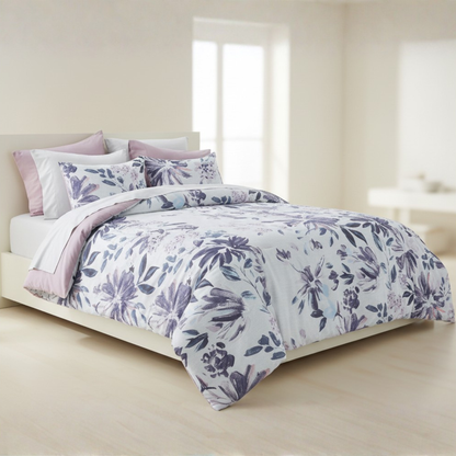 Modern All Season Bed in a Bag Comforter Set, Floral Print Bedding Set with Sheets and Pillowcases