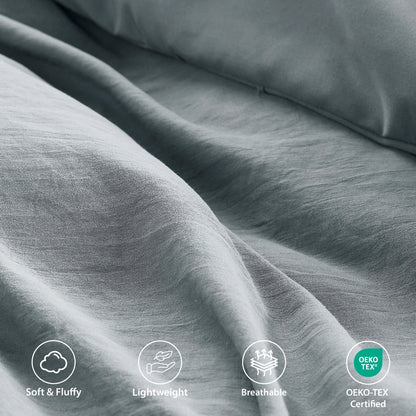 Soft Washed Pleated Comforter Set