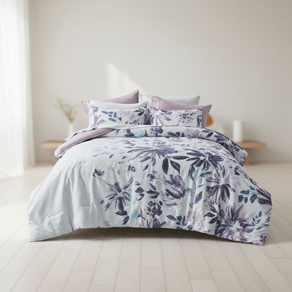 Modern All Season Bed in a Bag Comforter Set, Floral Print Bedding Set with Sheets and Pillowcases