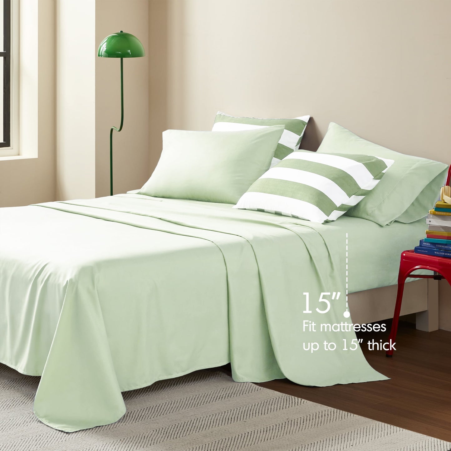 Textured Stripe Print Bedding Comforter Set